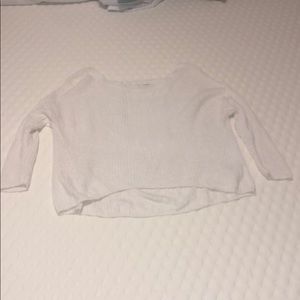 White Express sweater with back cut outs